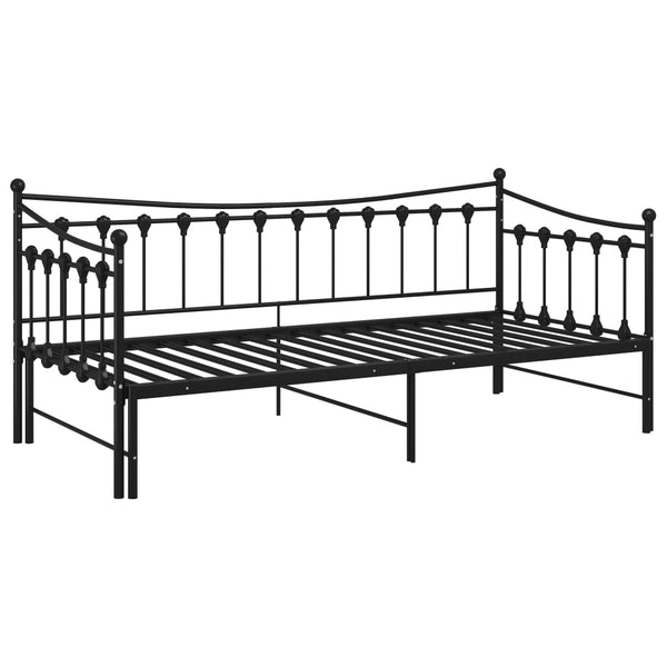 Ausziehsofa Bettgestell 90x200 cm Schwarz Metall