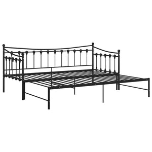Ausziehsofa Bettgestell 90x200 cm Schwarz Metall