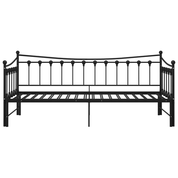 Ausziehsofa Bettgestell 90x200 cm Schwarz Metall