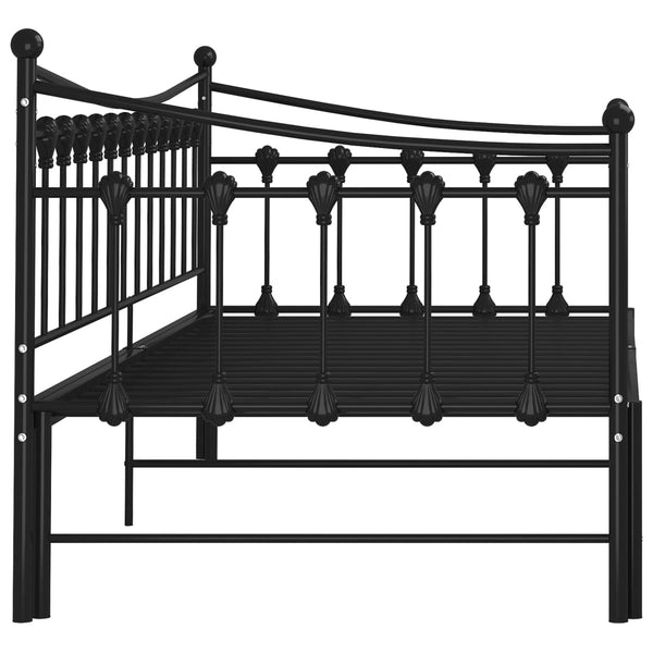 Ausziehsofa Bettgestell 90x200 cm Schwarz Metall