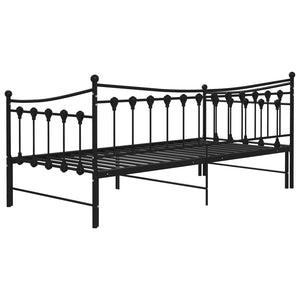 Ausziehsofa Bettgestell 90x200 cm Schwarz Metall