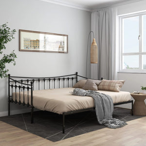 Ausziehsofa Bettgestell 90x200 cm Schwarz Metall