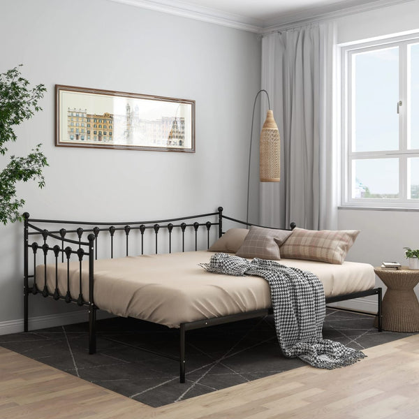 Ausziehsofa Bettgestell 90x200 cm Schwarz Metall