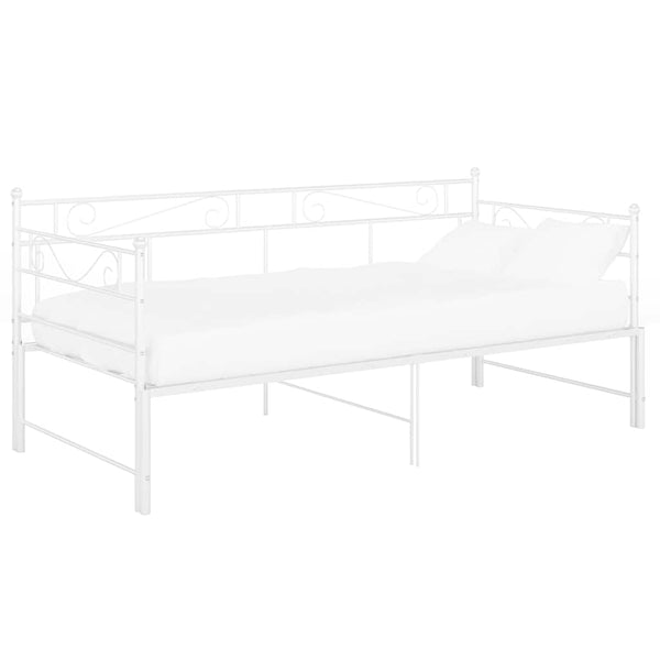 Ausziehbares Tagesbett Weiß Metall 90x200