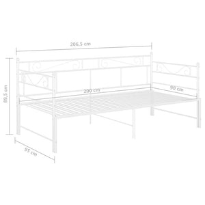 Ausziehbares Tagesbett Weiß Metall 90x200