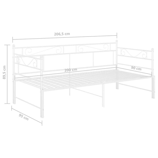 Ausziehbares Tagesbett Weiß Metall 90x200
