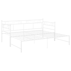 Ausziehbares Tagesbett Weiß Metall 90x200