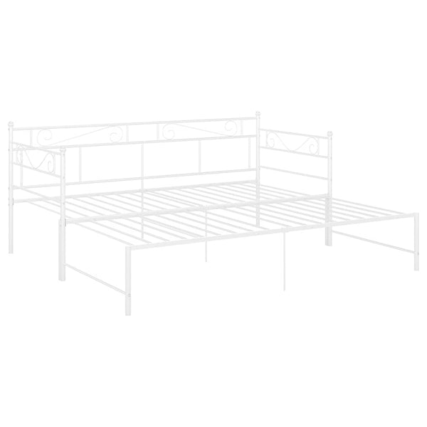 Ausziehbares Tagesbett Weiß Metall 90x200