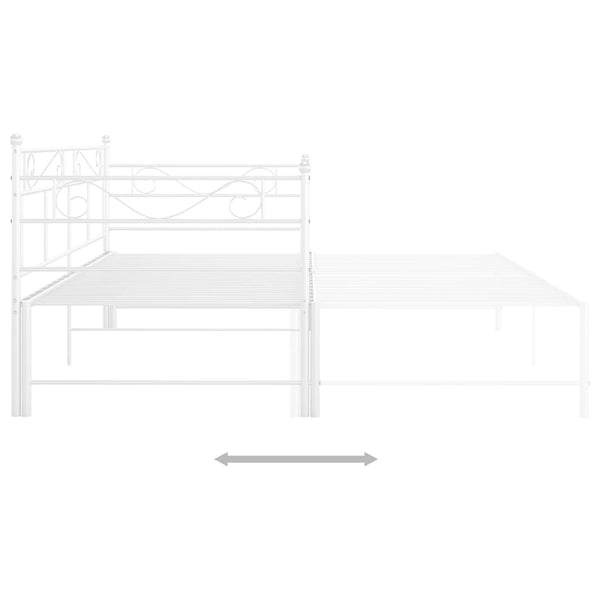 Ausziehbares Tagesbett Weiß Metall 90x200