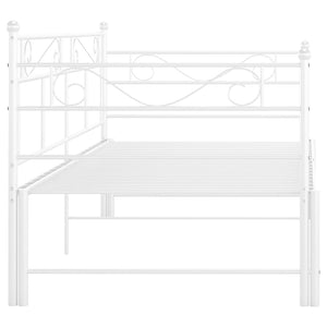 Ausziehbares Tagesbett Weiß Metall 90x200