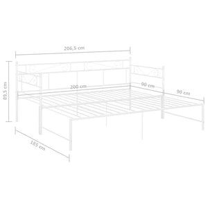 Ausziehbares Tagesbett Weiß Metall 90x200