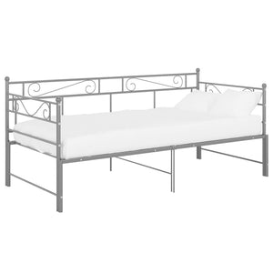 Ausziehbares Tagesbett Grau Metall 90x200 cm