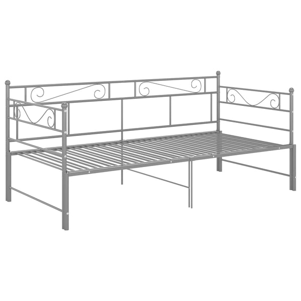Ausziehbares Tagesbett Grau Metall 90x200 cm
