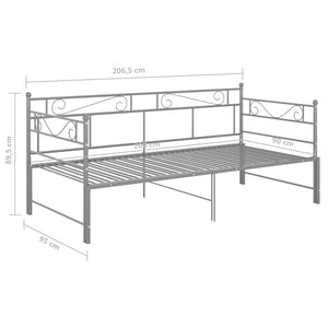 Ausziehbares Tagesbett Grau Metall 90x200 cm