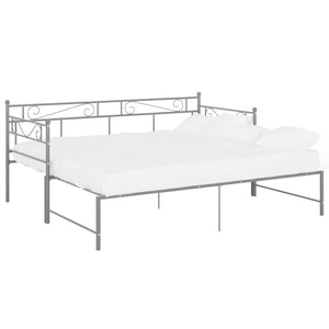 Ausziehbares Tagesbett Grau Metall 90x200 cm