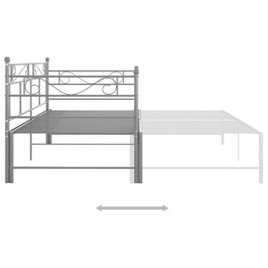Ausziehbares Tagesbett Grau Metall 90x200 cm
