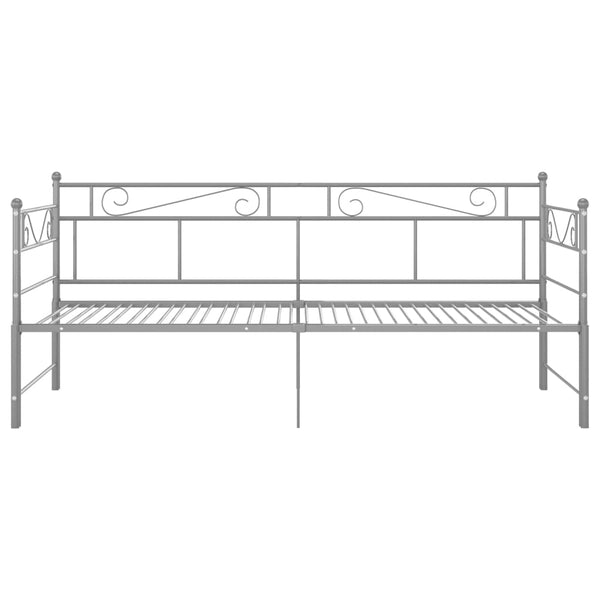 Ausziehbares Tagesbett Grau Metall 90x200 cm