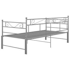 Ausziehbares Tagesbett Grau Metall 90x200 cm
