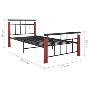 Metall Bettgestell Eiche 90x200 cm