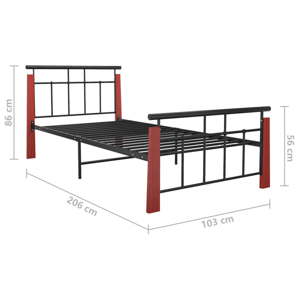 Metall Bettgestell Eiche 90x200 cm