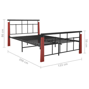 Metallbett mit Eichenholz 120x200 cm