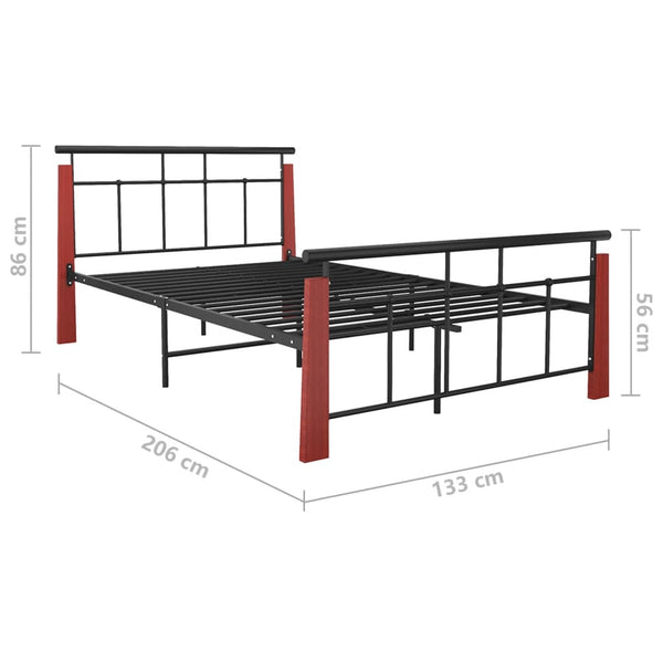 Metallbett mit Eichenholz 120x200 cm