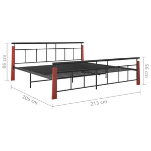 Bettgestell Eiche & Metall 200x200 cm