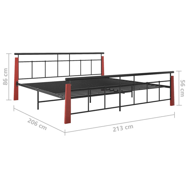 Bettgestell Eiche & Metall 200x200 cm