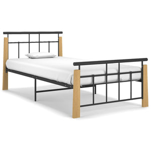 Metallbett mit Eichenholz 100x200 cm