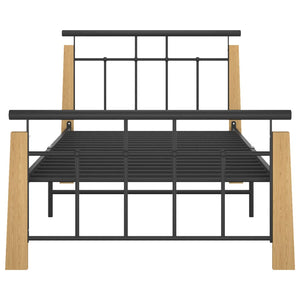 Metallbett mit Eichenholz 100x200 cm