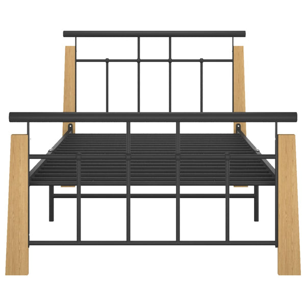 Metallbett mit Eichenholz 100x200 cm