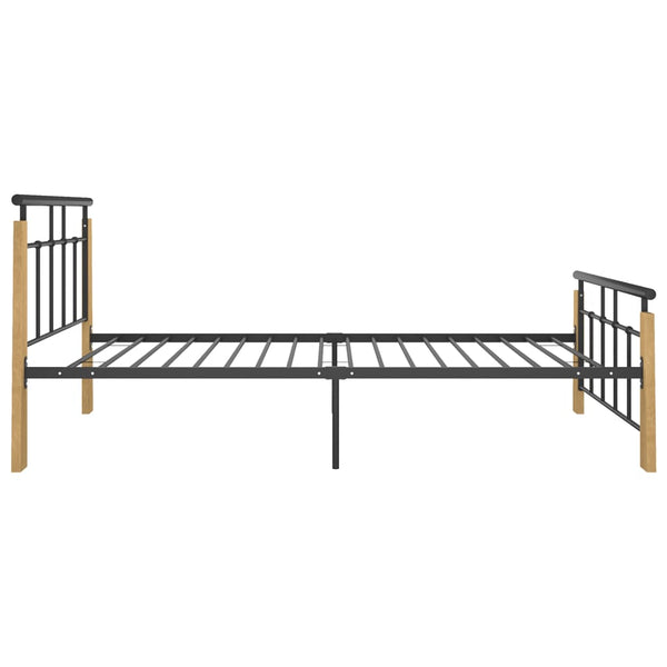 Metallbett mit Eichenholz 100x200 cm