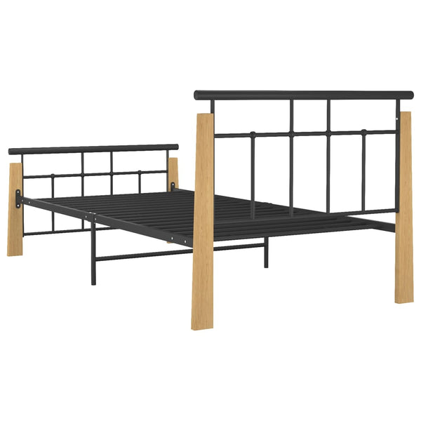 Metallbett mit Eichenholz 100x200 cm