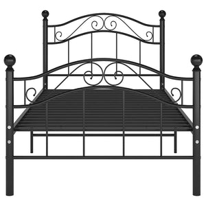 Schwarzes Metallbett 90x200 cm