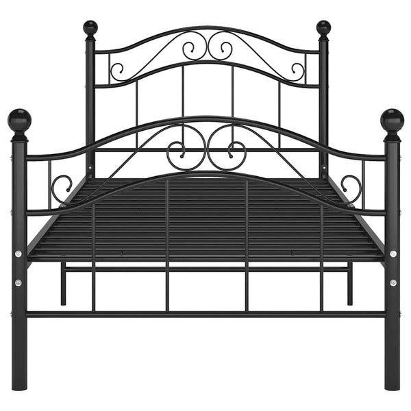 Schwarzes Metallbett 90x200 cm