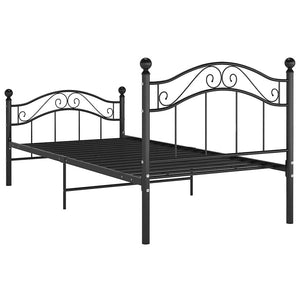 Schwarzes Metallbett 90x200 cm