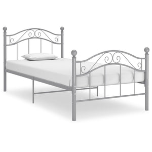 Graues Metallbett 90x200 cm