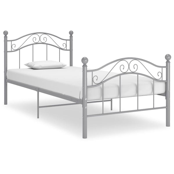 Graues Metallbett 90x200 cm