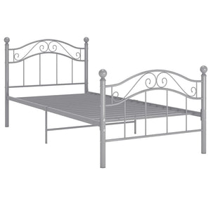 Graues Metallbett 90x200 cm
