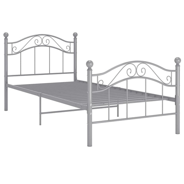 Graues Metallbett 90x200 cm