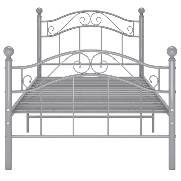 Graues Metallbett 90x200 cm