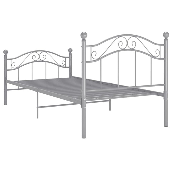 Graues Metallbett 90x200 cm