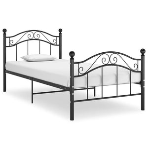 Schwarzes Metallbett 100x200 cm