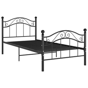 Schwarzes Metallbett 100x200 cm
