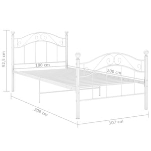 Metallbett Weiß 100x200 cm
