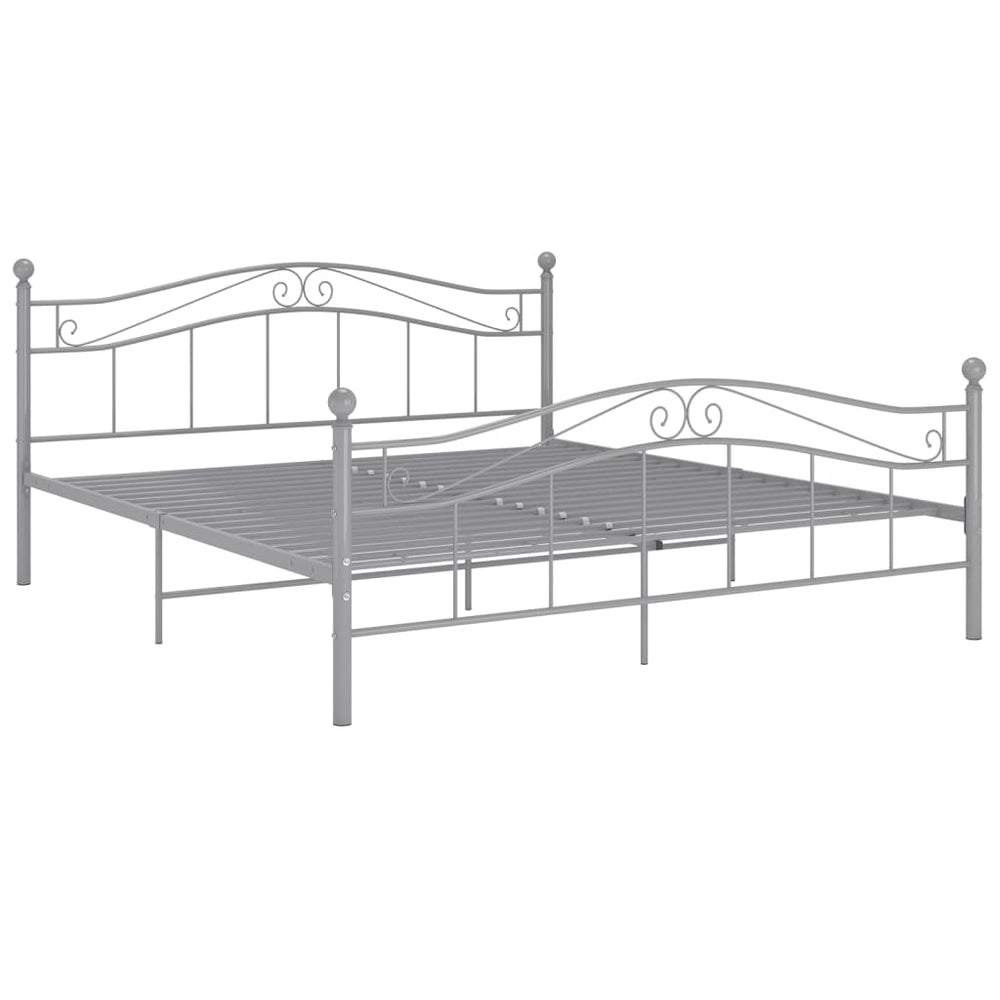 vidaXL Grey Metal Bed 160x200 cm