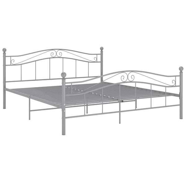 vidaXL Grey Metal Bed 160x200 cm
