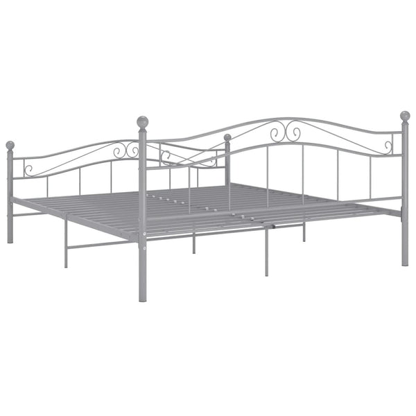 vidaXL Grey Metal Bed 160x200 cm