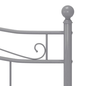 vidaXL Grey Metal Bed 160x200 cm