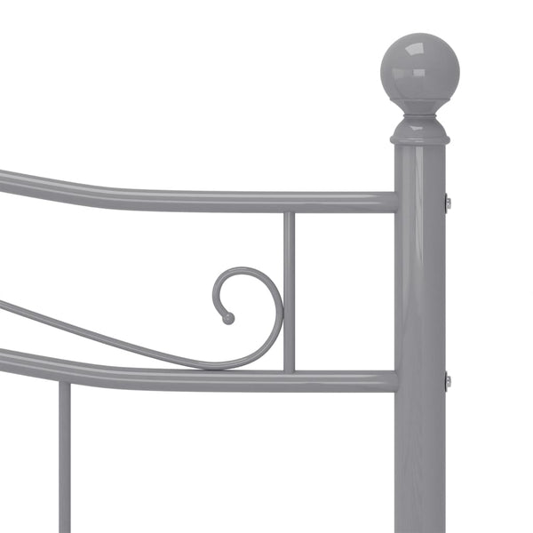 vidaXL Grey Metal Bed 160x200 cm